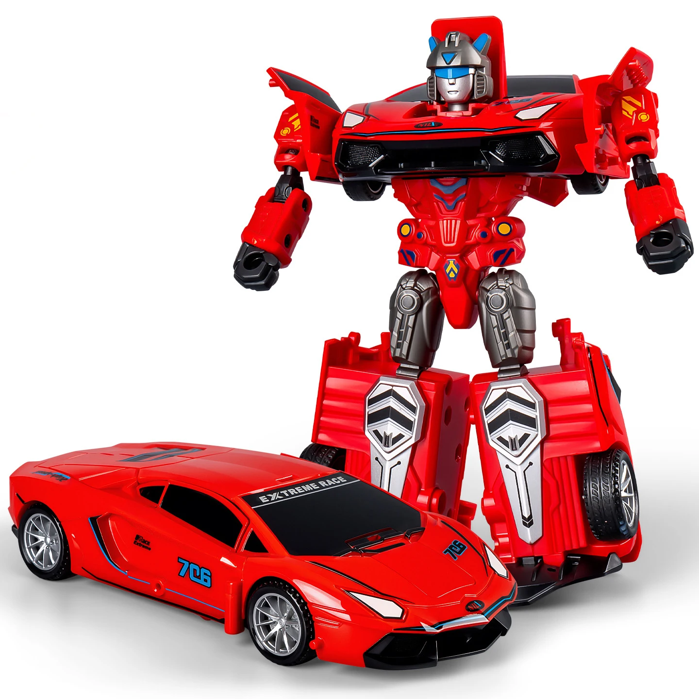 Transforming Car Robot Model Inertia Deformation Military Chariot Simulation Inertia Sports Car Model Collection Gift Kids Toy