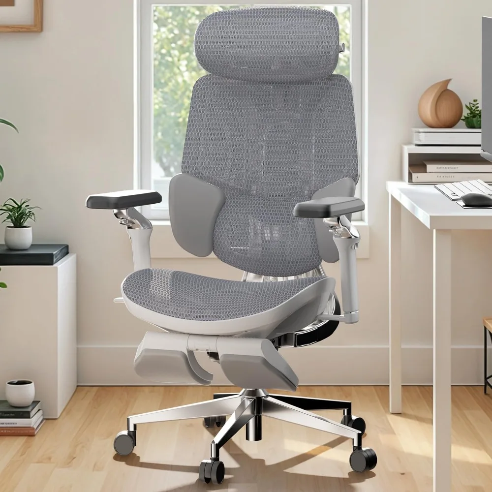 

Ergonomic Chair, with 3-Zone Dynamic Lumbar Support, 360° Mechanical Armrest, 4D Adjustable Headrest, Ergonomic Chair