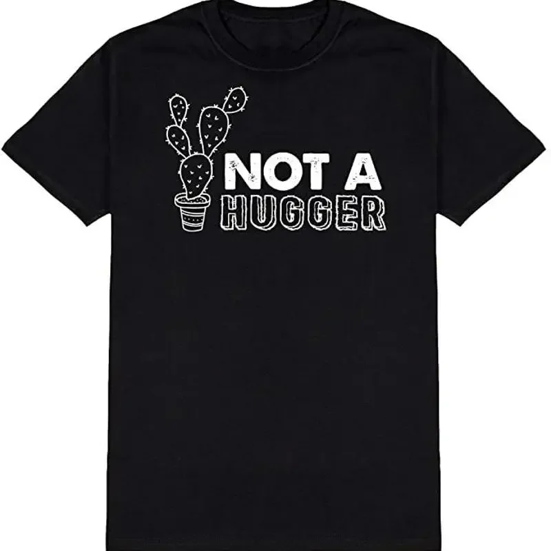Black Half Sleeves Cotton Not a Hugger Novelty Humor T Shirt