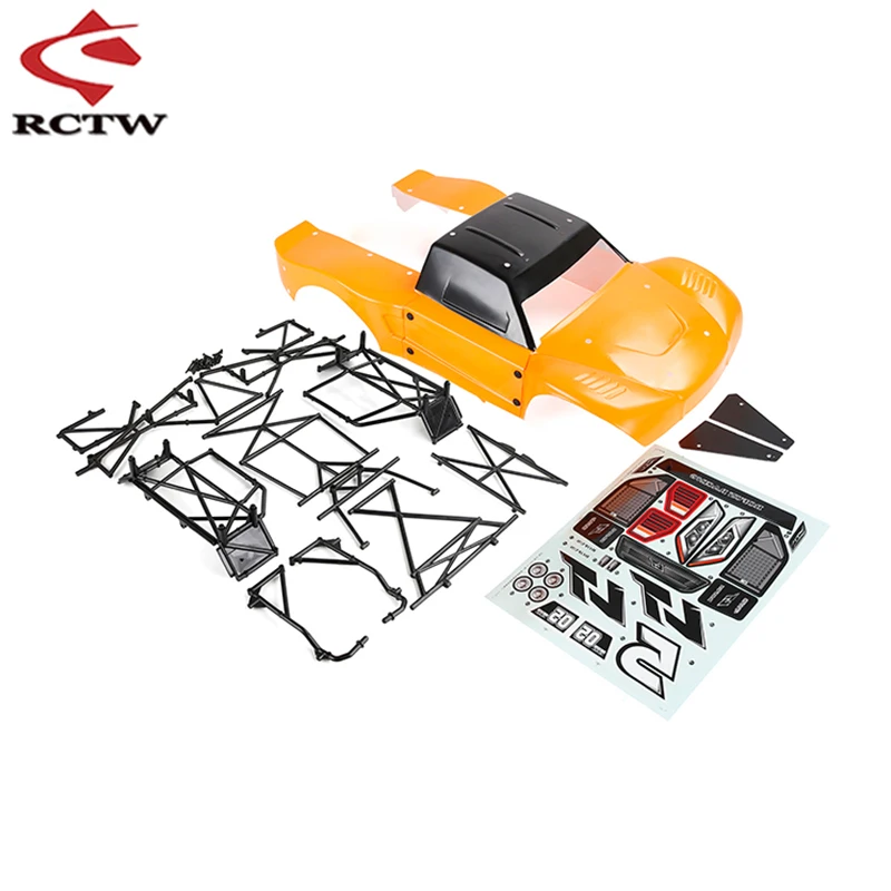 New Transparent Body or Color Car Shell Roll Cage and Sticker Kit for 1/5 Rc Car Losi 5ive T Rofun Rovan LT KM X2 Rc Truck Parts