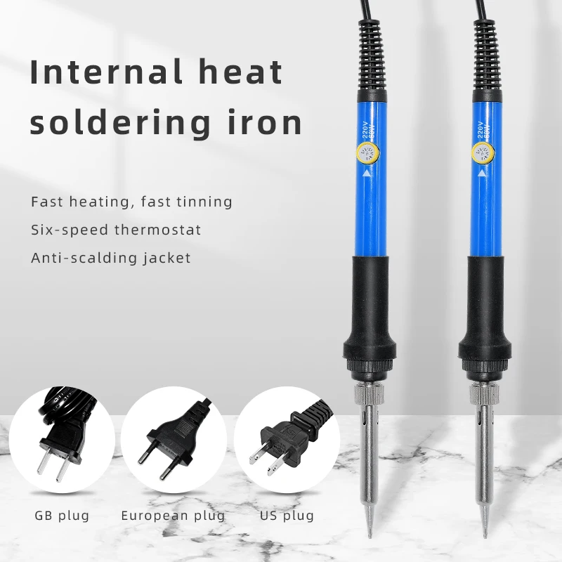 60W Adjustable Temperature Electric Soldering Iron 220V/110V Mini Portable Internal Heating Welding Tool for Repair