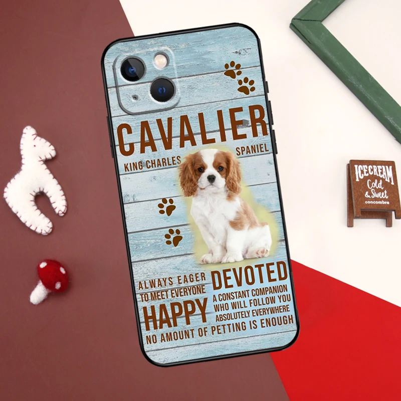 Cavalier King Charles Spaniel Dog Case For iPhone 16 13 12 11 14 15 Pro Max Plus X XR XS Max 12 Mini Cover Coque