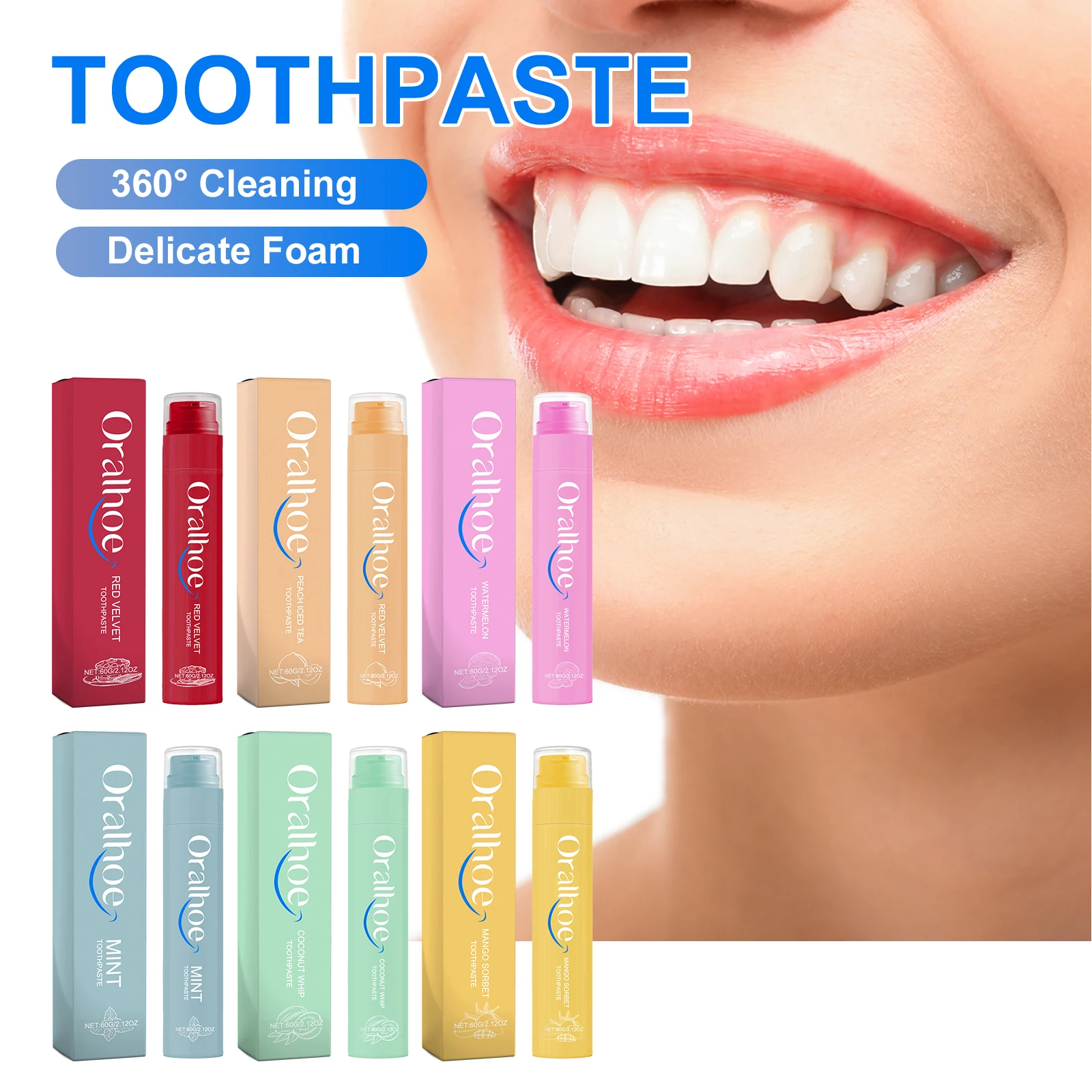 Watermelon Flavored Toothpaste Teeth Brightening Toothpaste Effectively Removes Yellow Teeth Deep Cleaning Oral Product