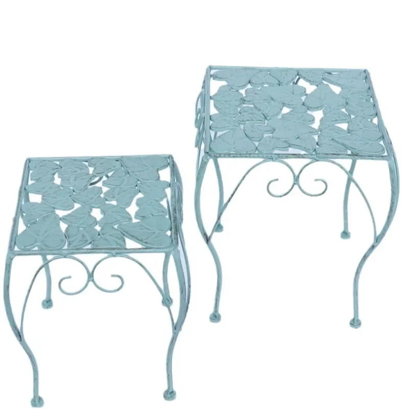 Wrought iron flower stand floor-to-ceiling two-piece courtyard balcony living room flower stool garden groceries
