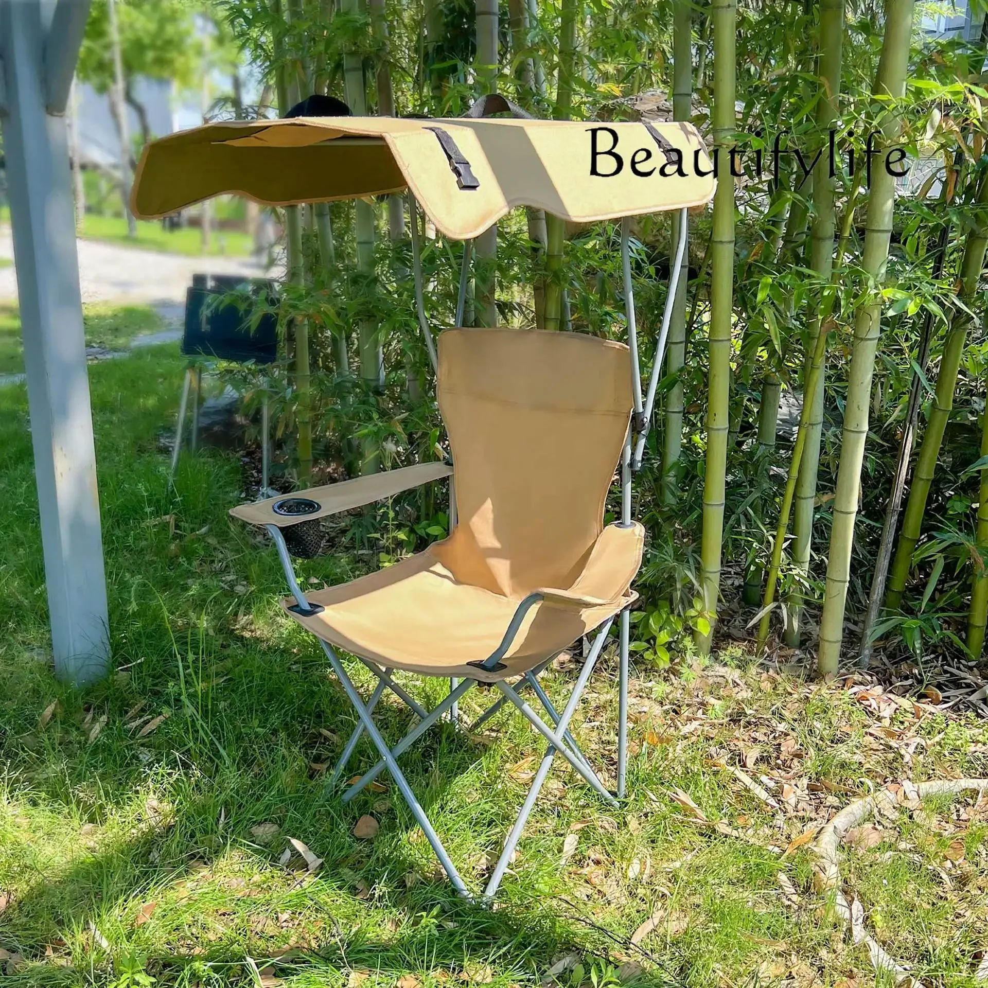 NEWLZOutdoor camping shading armchair portable folding backrest fishing picnic fishing leisure chair