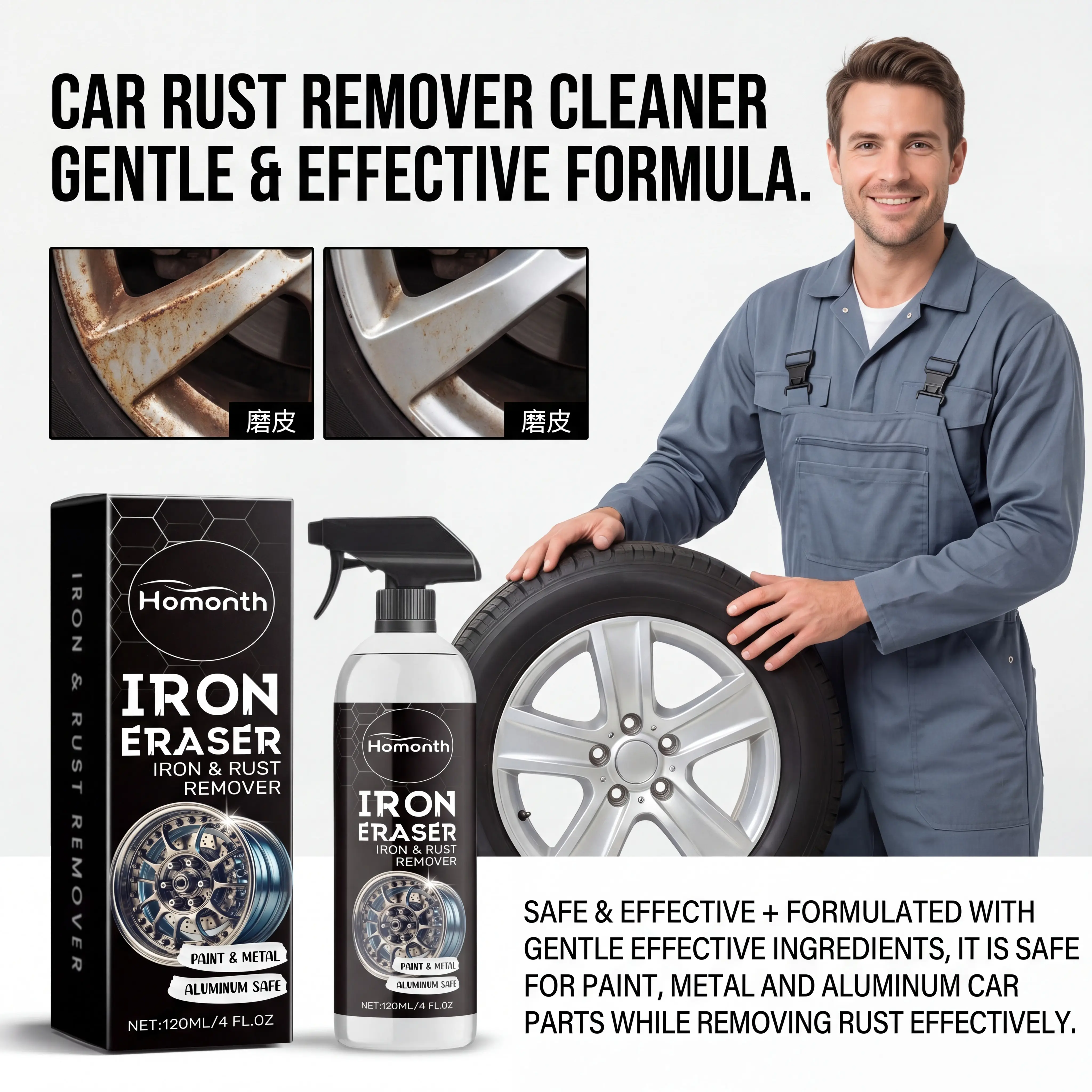 Wheel Cleaner Alloy - Semprotan Penghilang Karat Mobil Pembersih Serbuk