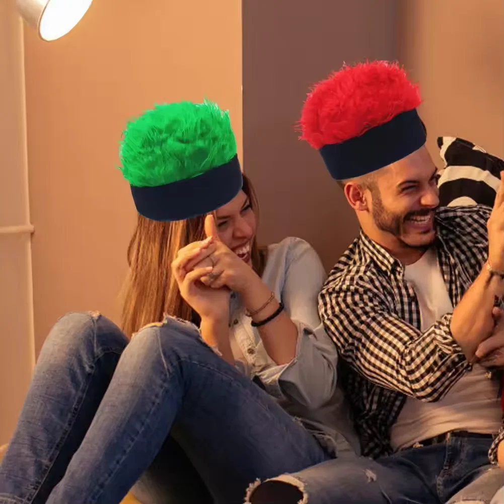 Cappello parrucca creativo Divertenti berretti per capelli corti per donna Uomo Novità Street Hip Hop Beanie Hat Spiked Capelli finti Divertenti berretti retrò