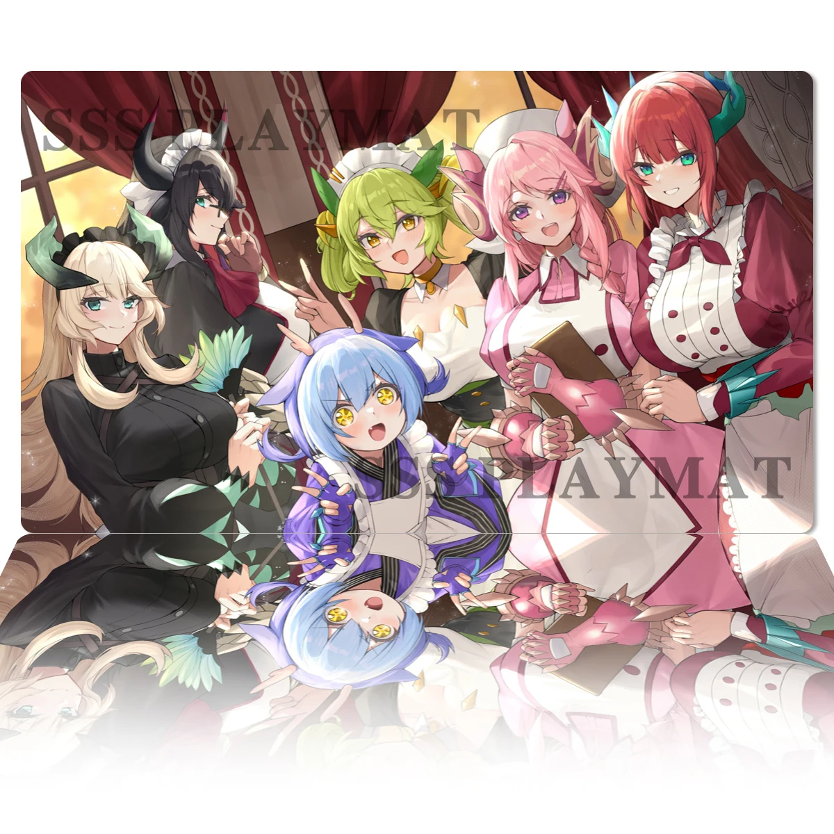 YuGiOh Playmat Dragonmaid Deck TCG CCG Mat Chamber Dragonmaid Board Game Trading Card Game Mat Rubber Mouse Pad Free Bag 60x35cm