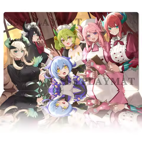 YuGiOh Playmat Dragonmaid Deck TCG CCG Mat Chamber Dragonmaid Board Game Trading Card Game Mat Rubber Mouse Pad Free Bag 60x35cm