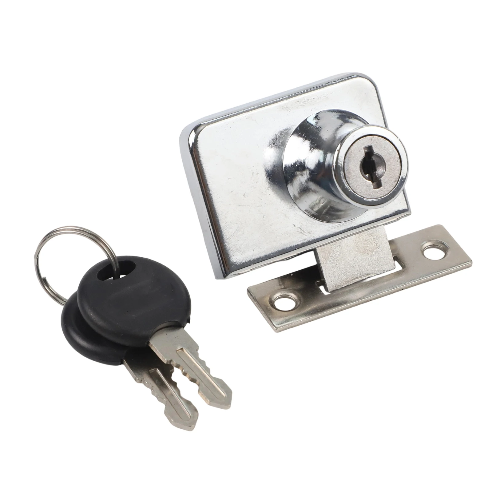 Zinc Alloy Sliding Glass Door Lock for Showcase Cabinets Designed for 5mm 8mm Glass Thickness with 2 Matching Keys