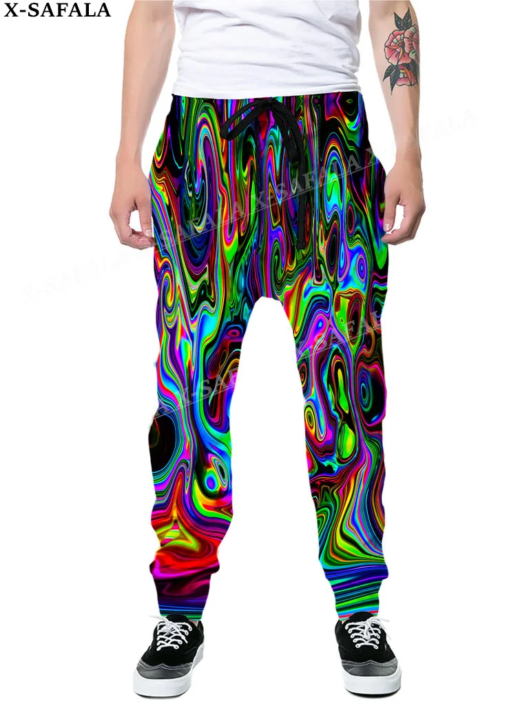 Hippie Psychedelic Colorful Trippy 3D Print Trousers Men Women Sweatpants Drawstring Long Joggers Spring Autumn Sports Pants-9