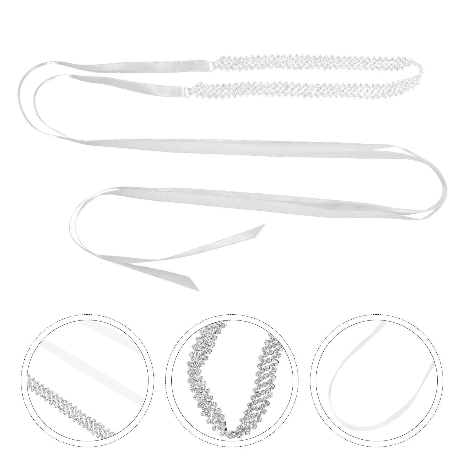 

Rhinestone Bridal Belt Elegant Sparkling Sash Chain Adjustable for Wedding Dress Bridesmaid Party Prom Evening Dress Accessory