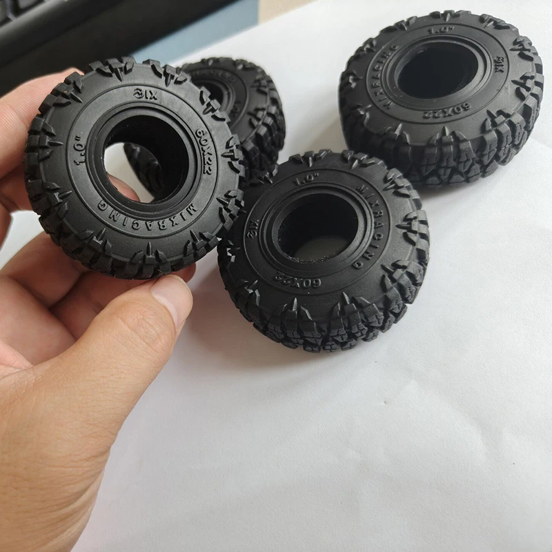 1-inch Rubber Tire with Deep Tread and Strong Grip 60x22mm Model Tire Tread for RC Scx24 Trx4m Fcx24 and Other Model Cars Parts
