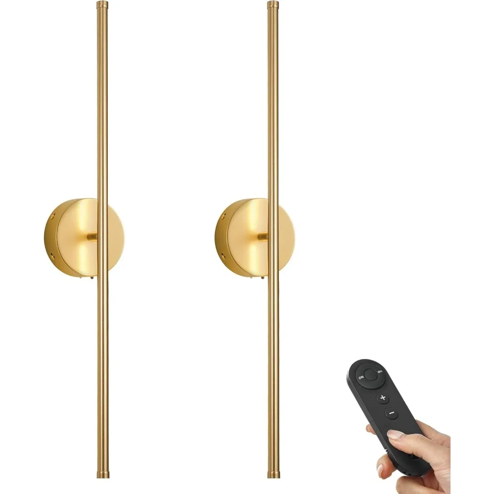 

Battery Operated Wall Sconces with Remote Control, Dimmable Wall Sconces Set of Two, for Living Room, Bedroom, Hallway,