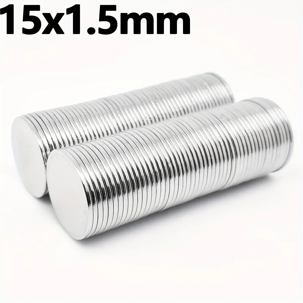 Neodym, 15 mm X 1,5 mm Runde Seltenerd-Magnete, Hochleistungsmagnete, Winzige Magnete für Büro, Zuhause, Werkzeug, Aufhängen, Kleine Neodym-Magnete
