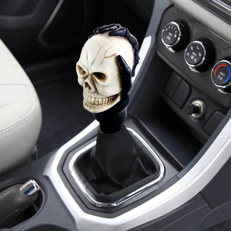 Skull Gear Shift Knob Universal Manual Automatic Car Shifter Stick Handle Skeleton Style Interior Accessories