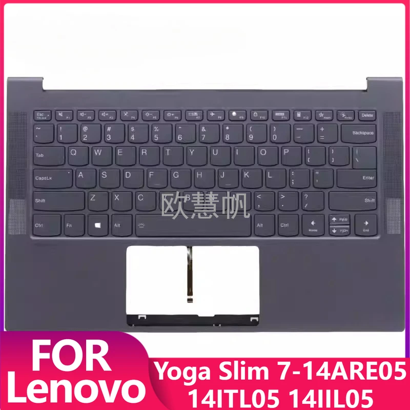 T New Laptop Upper Case for Lenovo Yoga Slim 7-14ARE05 14ITL05 14IIL05 Palmrest C-Cover with Keyboard US English 5CB0Z32102