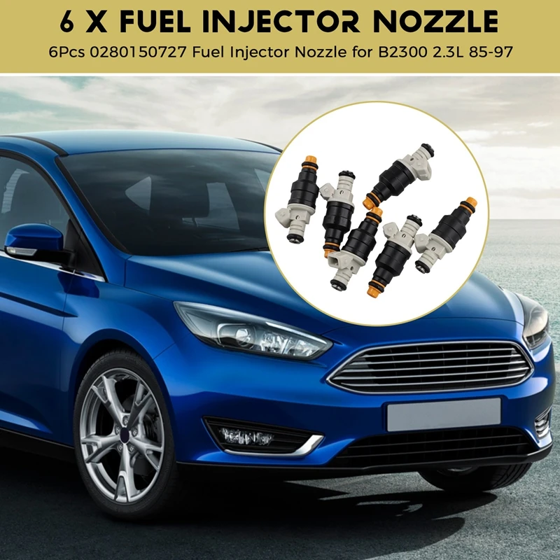 6Pcs 0280150727 New Fuel Injector Nozzle For Ford Ranger Tempo Mazda B2300 2.3L 85-97