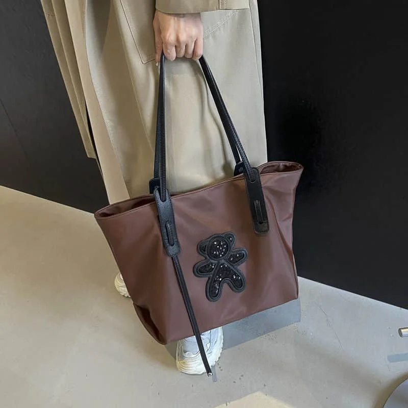 Nylon Tote Bag Reusable Waterrproof Shoulder Bags Casual Cartoon Design High-capacity Fashion Durable Gift Handbag for Women