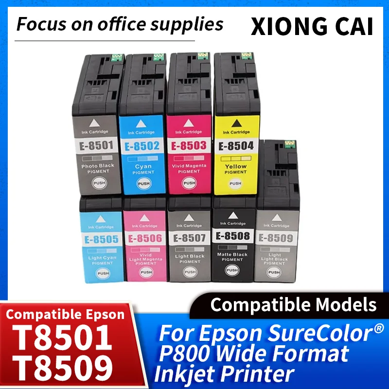 T8501-T8509 Pigment Inktcartridge P800 Inktcartridge Compatibel Voor Epson Surecolor Sc-P800 Printers (9 Kleuren Beschikbaar)