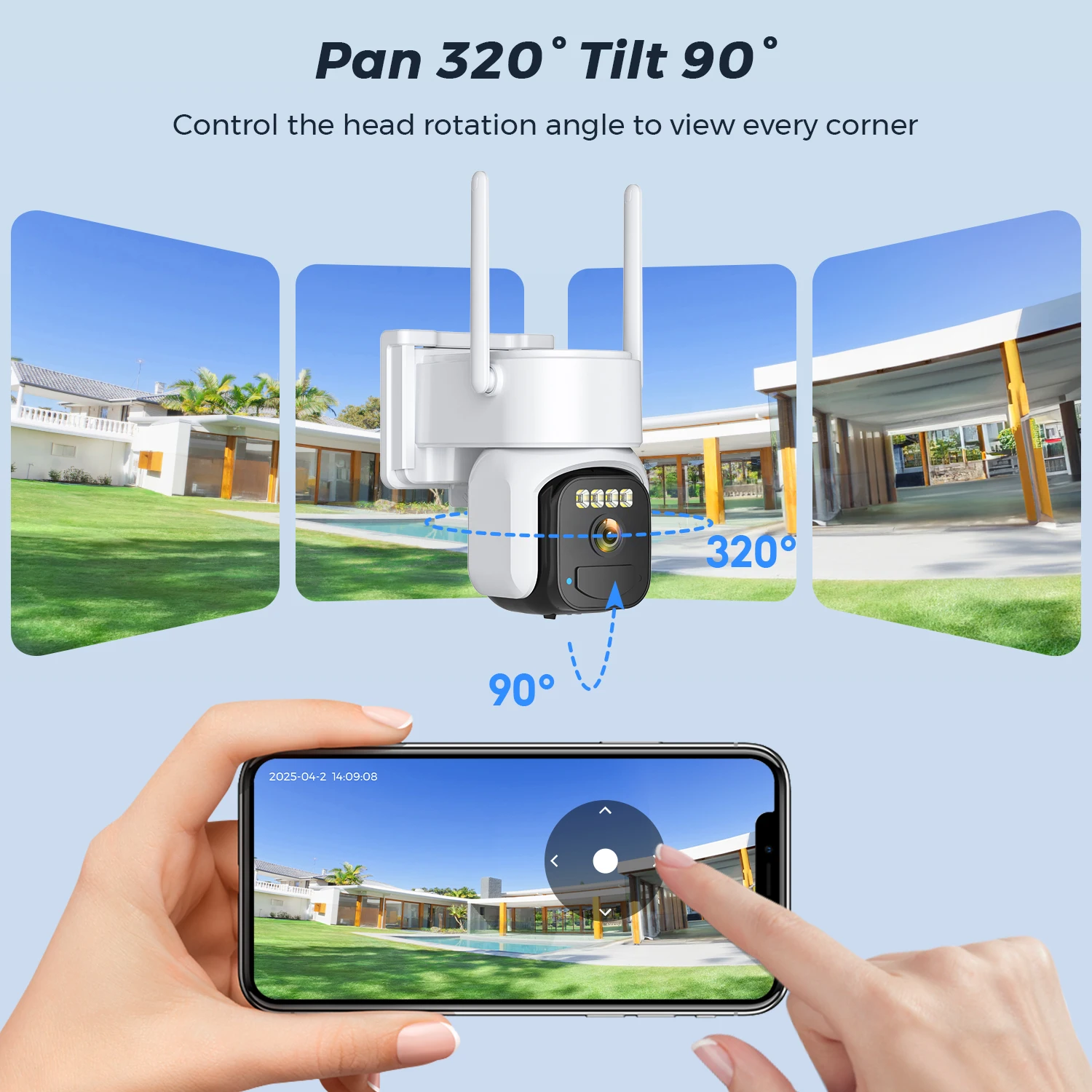 BESDER 4G PTZ Wireless Solar IP Camera 5MP HD with Built-in Battery Outdoor Video Surveillance Long Standby