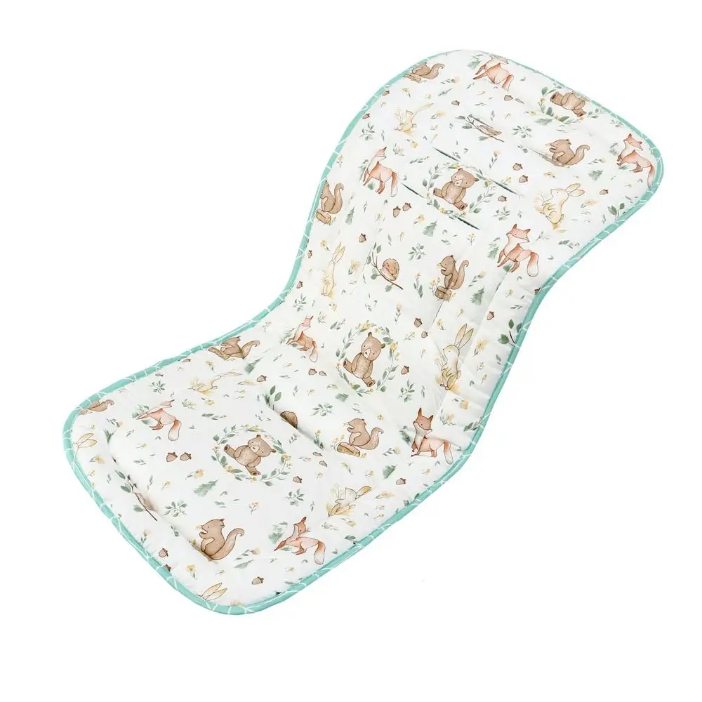 Universal Soft Baby Stroller Cushion Comfortable Cartoon Printed Baby Pram Seat Mat Cotton Breathable Baby Seat Cushion