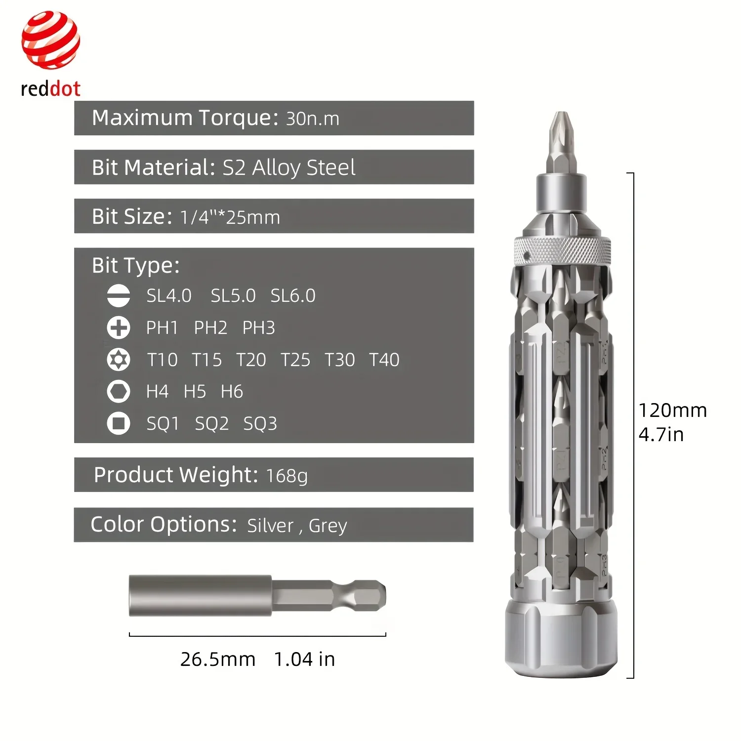 S1 Jeu de tournevis multi-embouts EDC avec embouts Torx Phillips Hex Drill Bit Outil de réparation portable pour l'extérieur