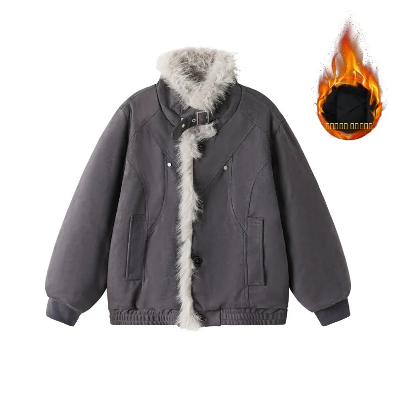 

Новая мужская зимняя куртка 2025 года: утепленная, свободного кроя, молодежная, на молнии, повседневная верхняя одежда