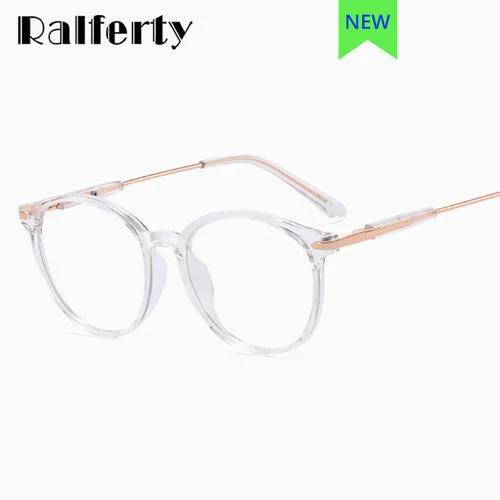 Ralferty gafas transparentes para niños niñas TR90 montura de gafas transparente redonda niños prescripción óptica montura para miopía Anti azul
