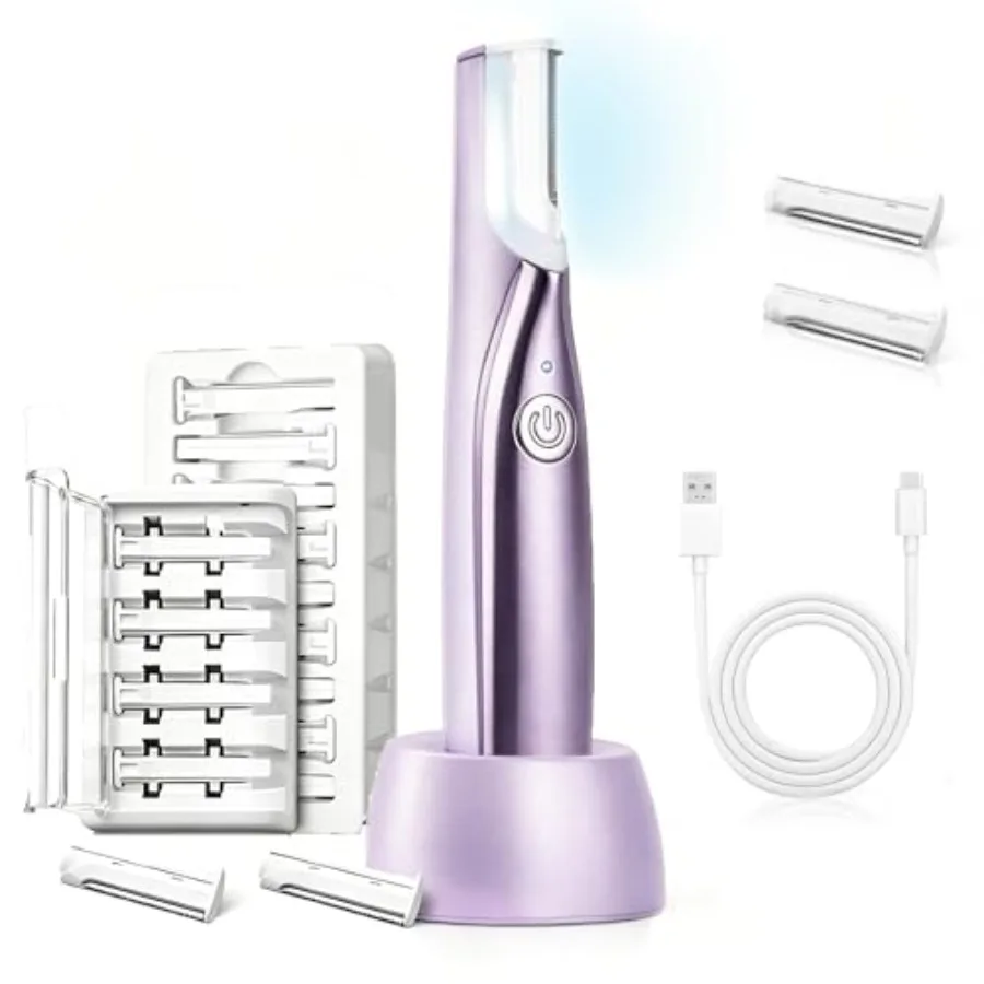 

Sonic Dermaplaning Tool for Women, Facial Hair Remover and Peach Fuzz Shaver, Electric Dermaplane Razor with 3 Speeds, LED Ligh