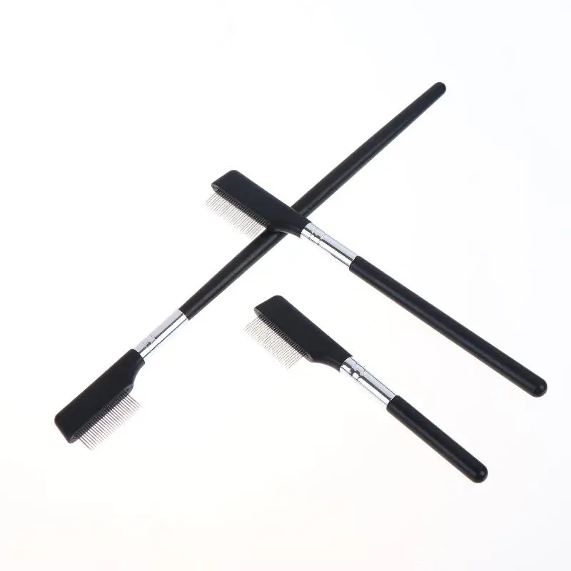 1Pcs Makeup Tool Eyelash Comb  Eyelash Brush To Groom Separate Eyelashes Black Grooming Brushes Metal Eyelash Separator Tools