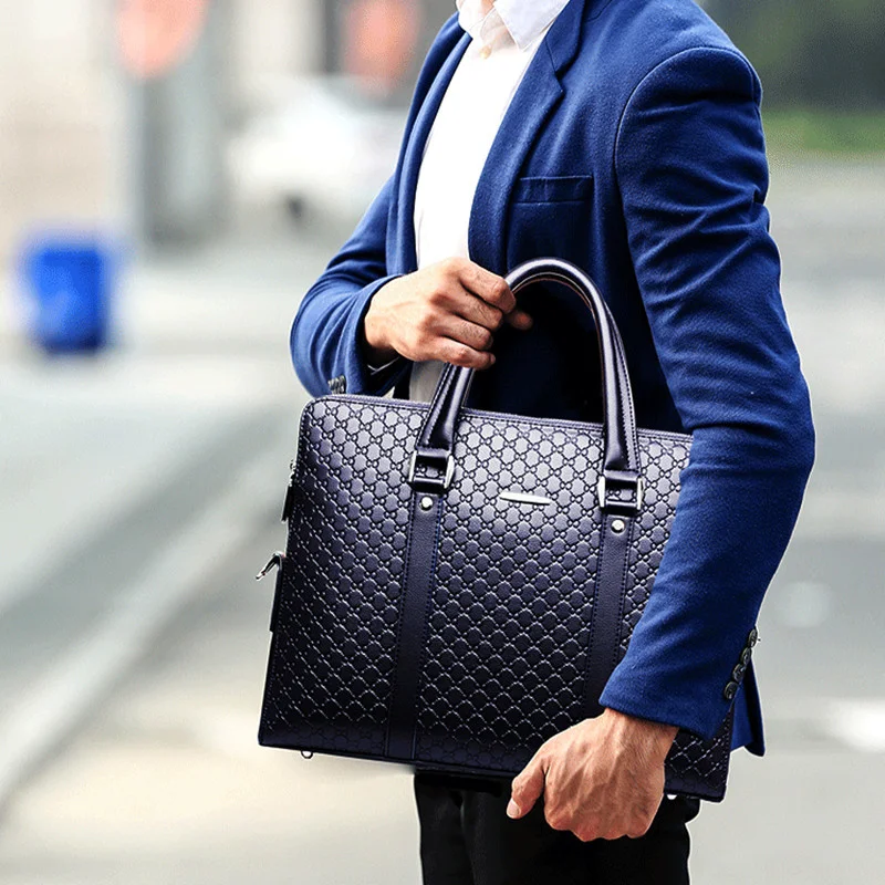 Sac à main en cuir véritable pour hommes, sac à bombes exécutif, sac à main à fermeture éclair de grande capacité, sac de messager lancé au bureau, sac pour ordinateur portable pour homme d'affaires