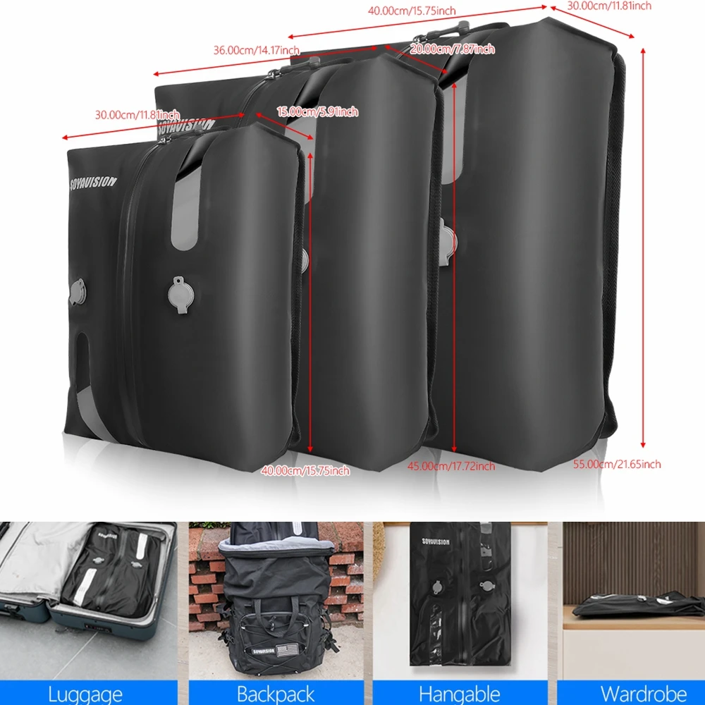 Reusable Vacuum Bags for Travel Waterproof Space Saver Vacuum Compression Bag Dustproof Luggage Vacuum Storage Bag Suitcase