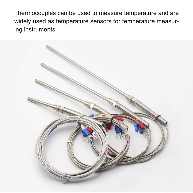 Thermocouple M8 PT100 Type 1m 2m 3m 4m 5m Temperature Sensor 50mm 150mm 100mm 200mm Probe Screw Thread Cable 400 degrees