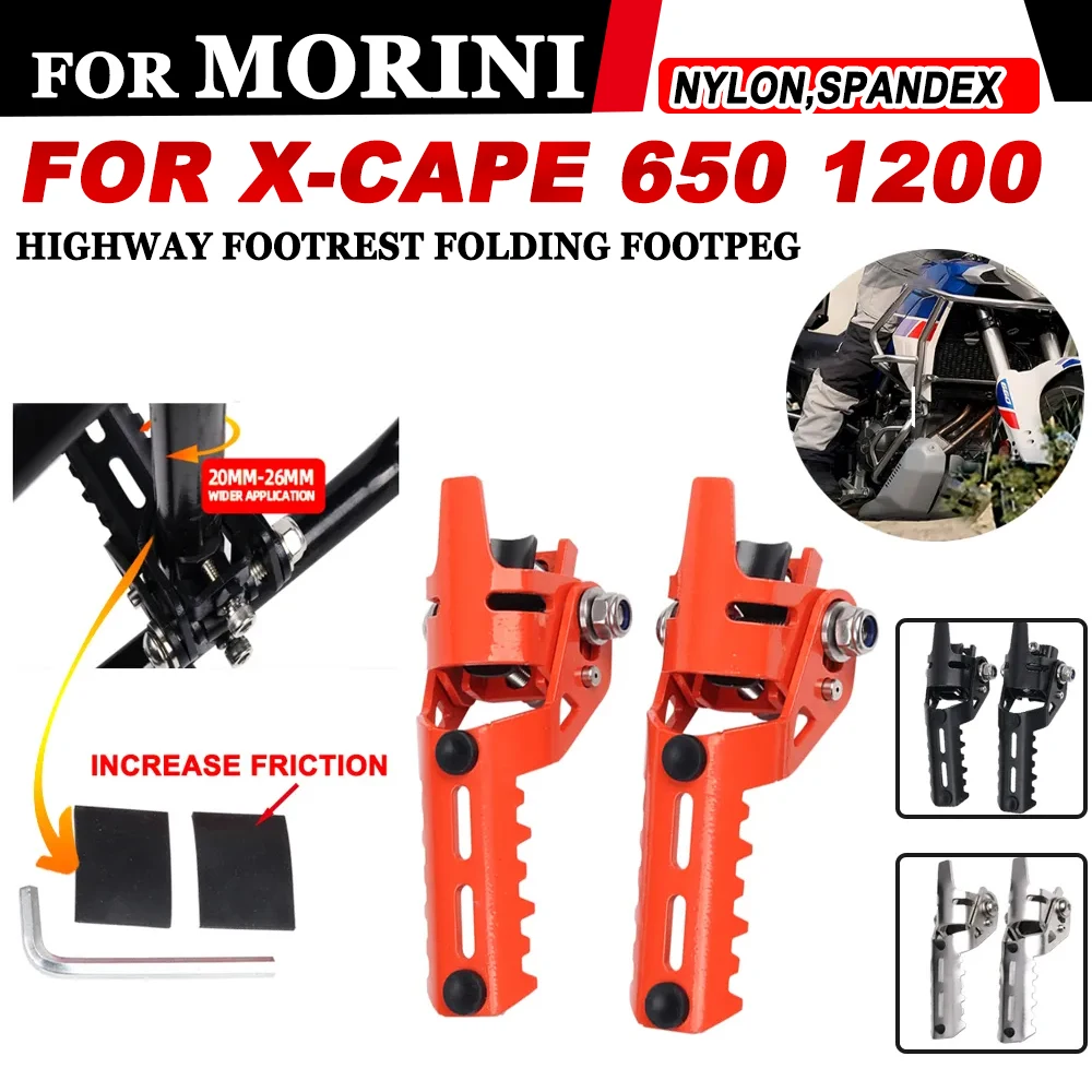 

Motorcycle Highway Foot Pegs Folding Footrests Clamps Diameter 20-26mm For Moto Morini X-Cape 650 1200 XCape 650 Accessories