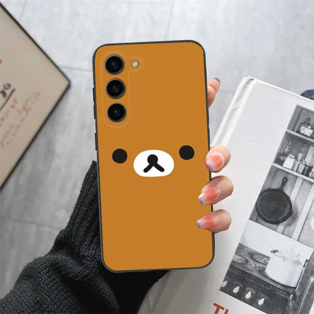 Cute R-Rilakkuma bear Phone Case For Samsung Galaxy A13,21s,22,31,32,52,53,71,80,91 Black Soft Cover