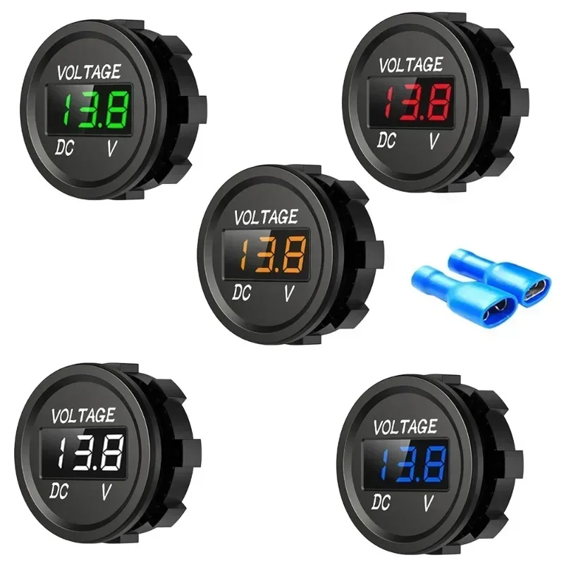 Universal 12V 24V DC LED Digital Voltmeter Anti-Interference Auto Battery Voltage Monitor Detector Gauge