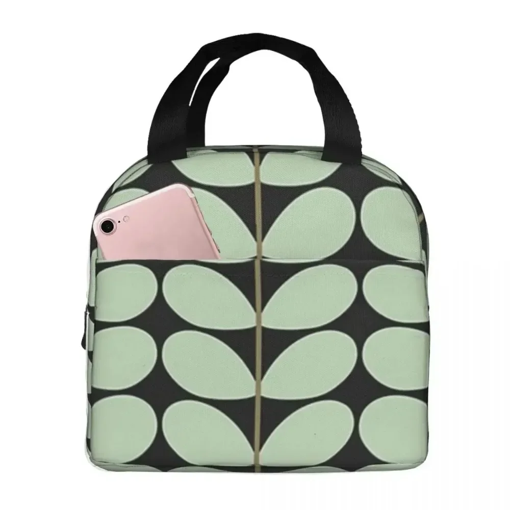 Bolsas de almuerzo con patrón de tallo gigante, caja Bento aislada, bolsa de almuerzo impermeable, bolsa térmica más fresca para mujer, estudiante, escuela