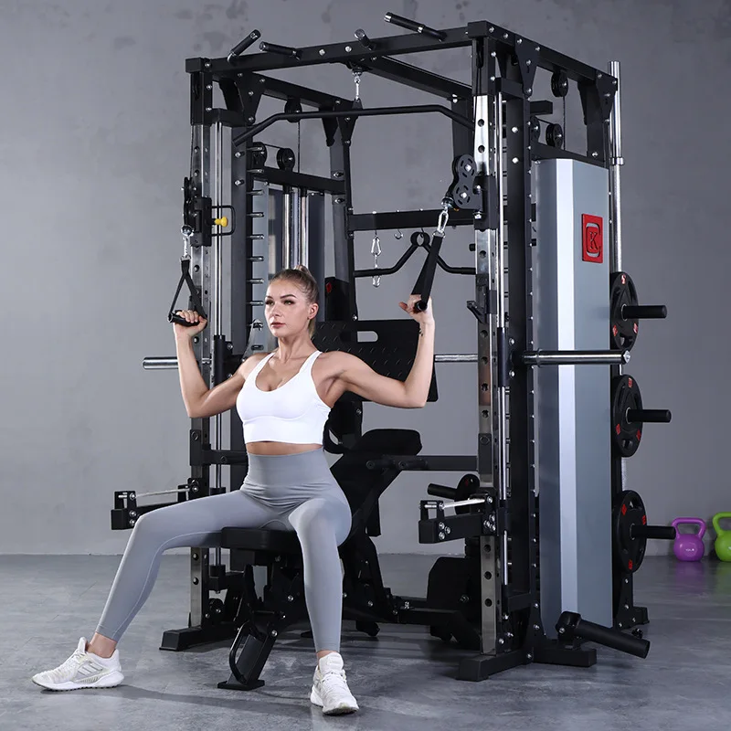 Smith Machine Comprehensive Training Device, Household Reclining Squatting, Gantry Multi-Functional Fitness Equipment Free Ship