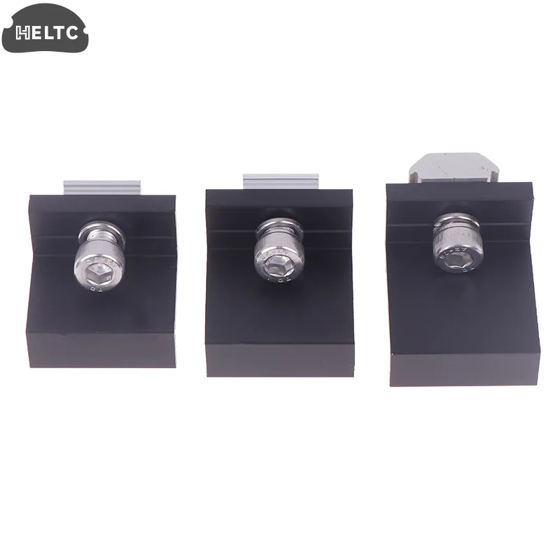 10pcs Solar Panel Mounting Fixing Clamp Adjustable Bracket End & Mid Clamp PV Panel Clip For Solar Panel PV Install Accessories