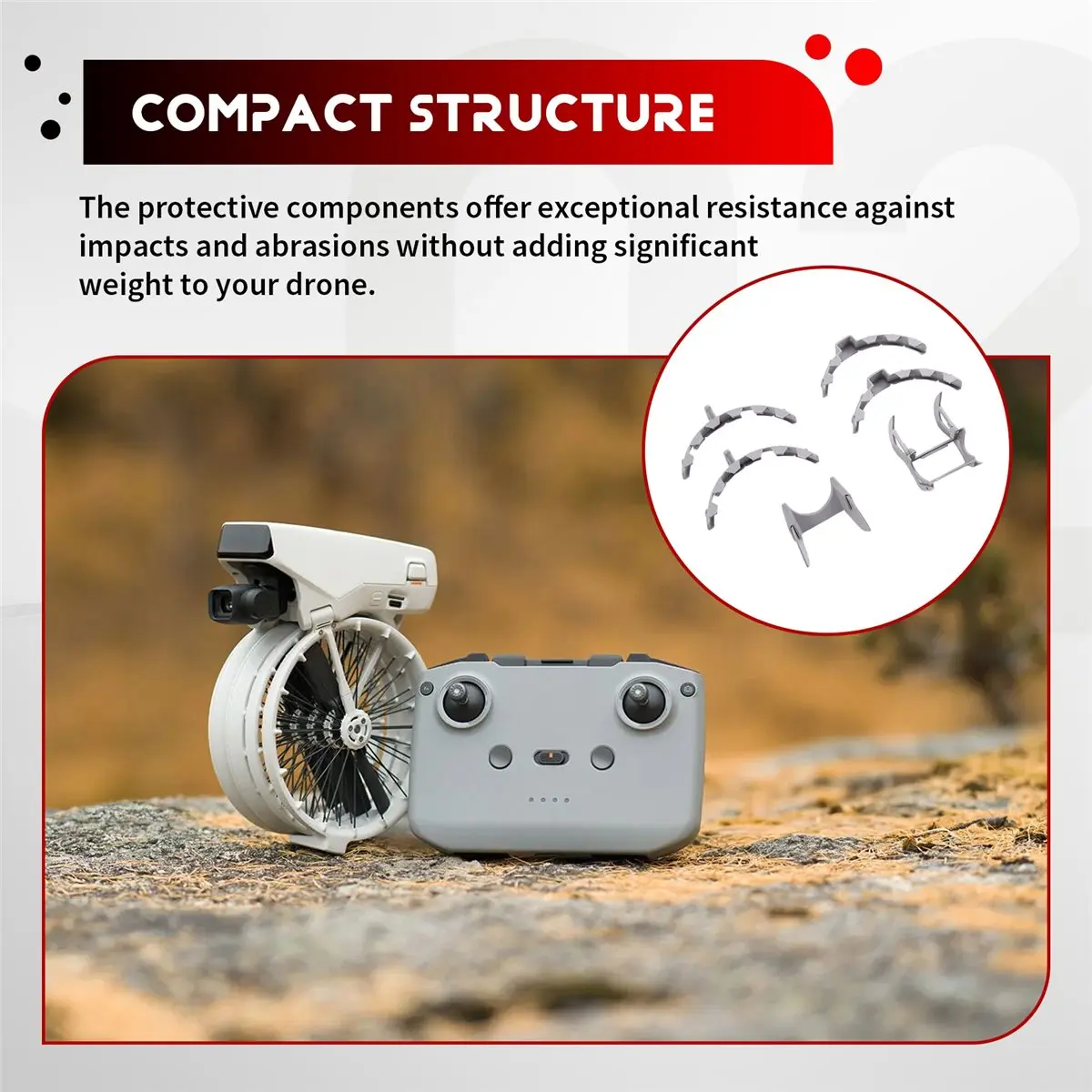 Full Inclusive Protective Kit Light Anti-Scratch Gimbal Lens Guard ABS Anti-Fall Tail Protection for Flip Outdoor
