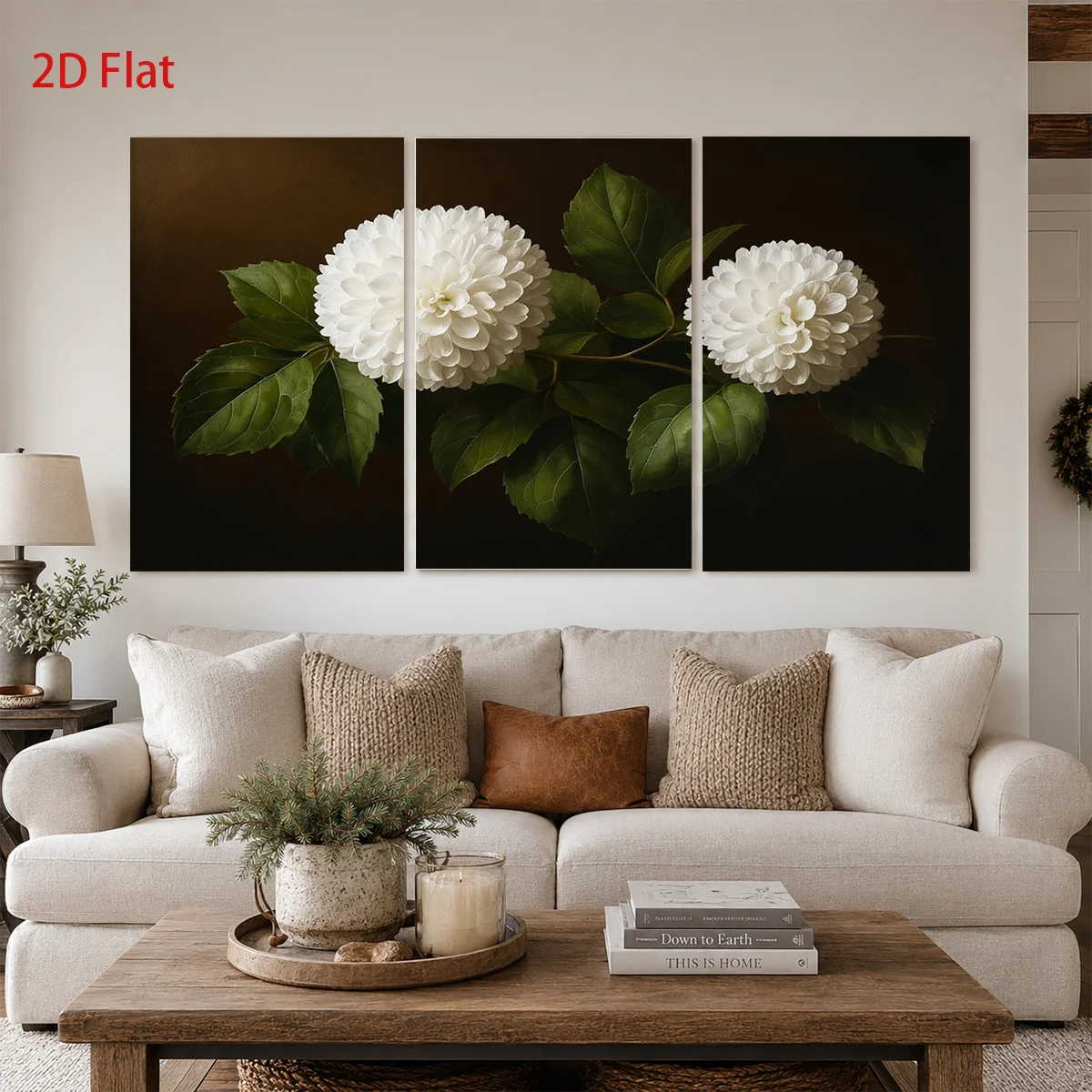 Flower Wall Panel - Бесрамное 2D-панно из 3 частей -