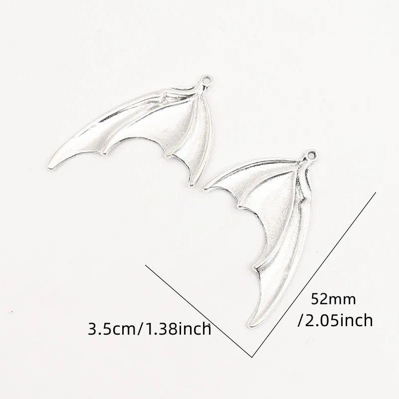 6 Pairs Retro Dark Gothic Halloween Bat Wings Dragon Wings Pendant Zinc Alloy DIY Jewelry Accessories image 3