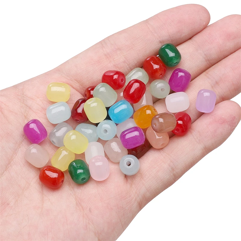 20pcs 8x10mm Fashion Glass Crystal Solid Color Bead Loose Beads for Bracelet Necklace Earring DIY Jewelry Making Accessories