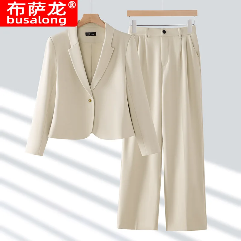 Business Suit Women's Spring and Autumn2024New Small Short Suit Coat Beauty Salon Store Manager Work Clothes Formal Wear