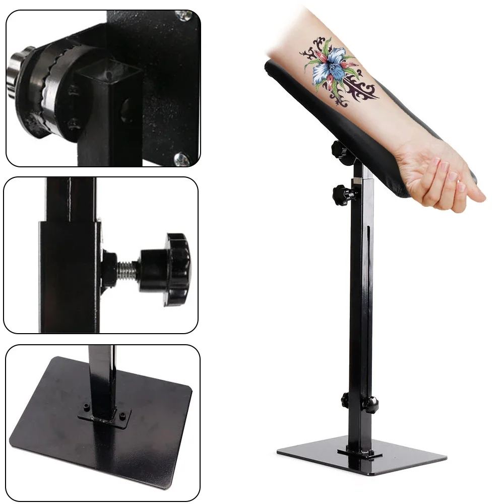 68-100Cm Verstelbare In Hoogte Zware Ijzeren Tattoo Arm Beensteun Stabiele Volledige Armleuning Tattoo Statief Draagbare Stand Tool