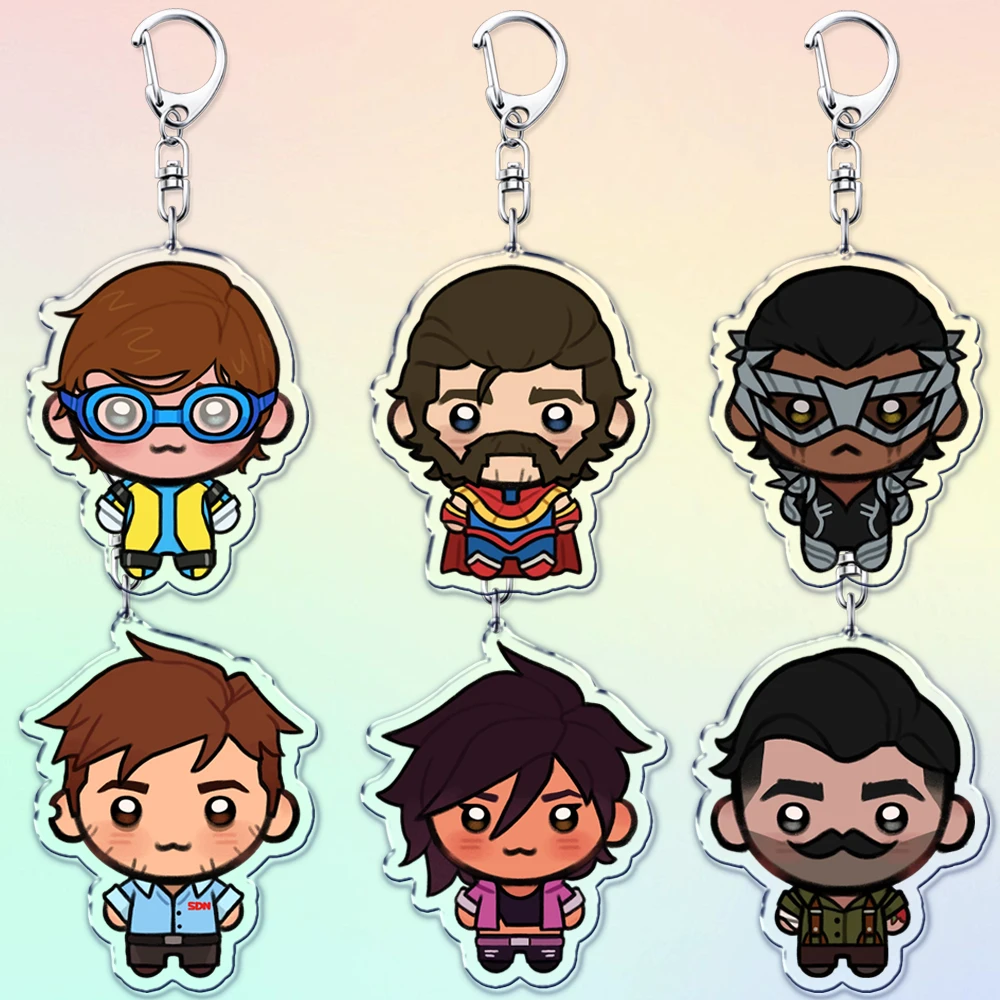 Cute Cartoon Video Game Chibi Keychain Accessories Bag Blazer Robert Robertson Invisigal Keyrings Jewelry Fans Freinds Gifts