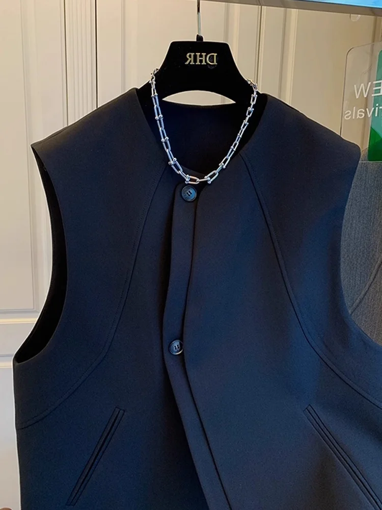 Slimming Loose Women's  Vest Sleeveless Top Button up Front  Color Fashionable Commute Style Garment