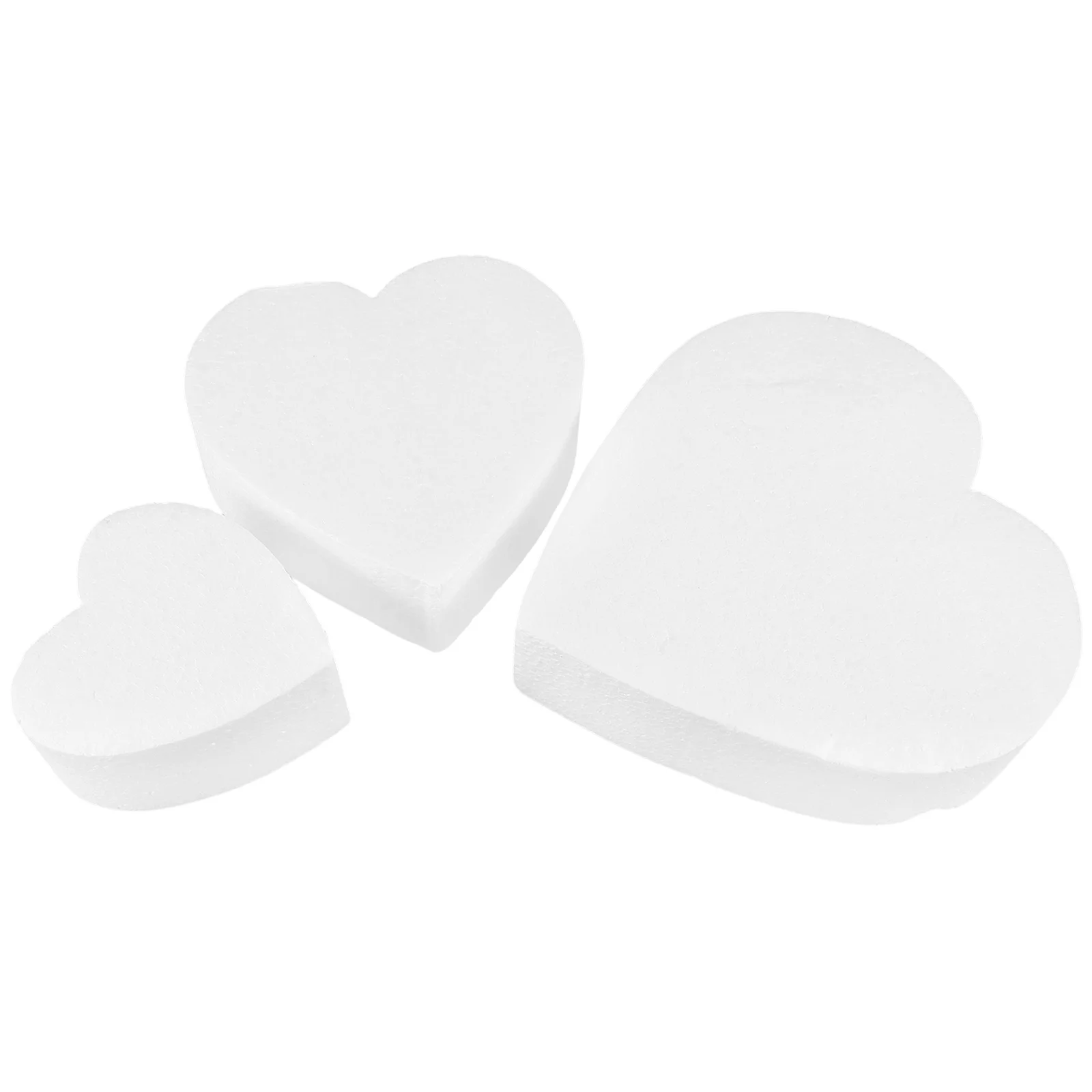 3 Pcs Heart-shaped Cake Model Mold Lace Wedding Dummies White Foam Decorating Storage Organizer