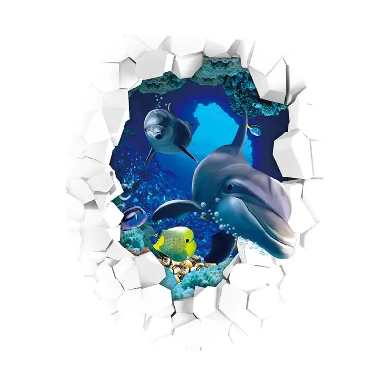 Undersea World Sticker PVC Wall Decor Toilet Seat Lid Sticker for Bathroom